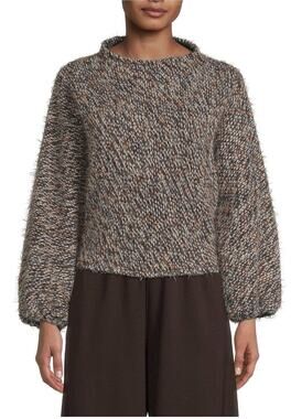 Bryn Walker Virgin Wool Blend Anna Oversize Sweater Castagna SZ S RT $200